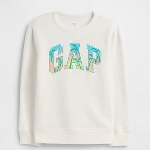 GAP Off-White Sweatshirt with Tropical Logo